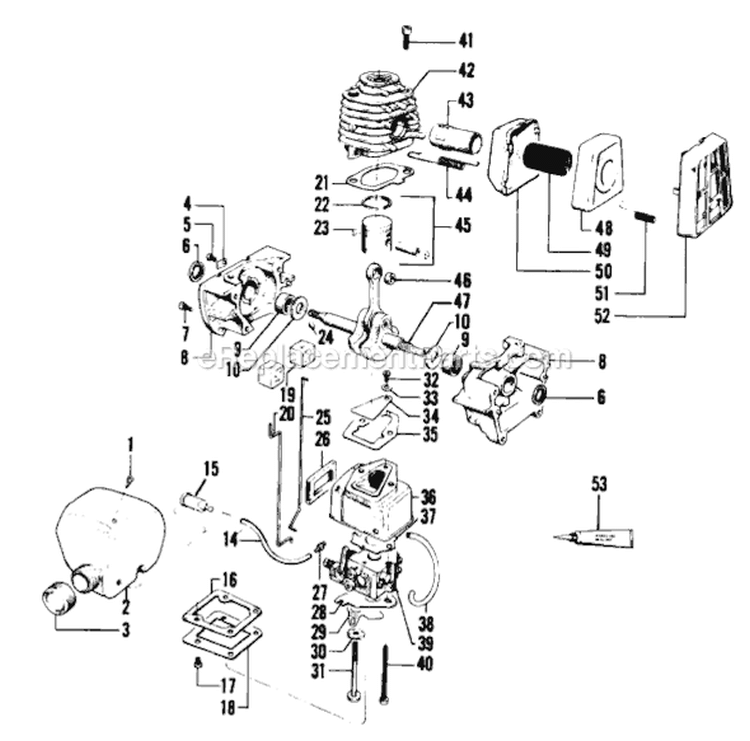 Page C Diagram and Parts List for 2615  Weed Eater Trimmer